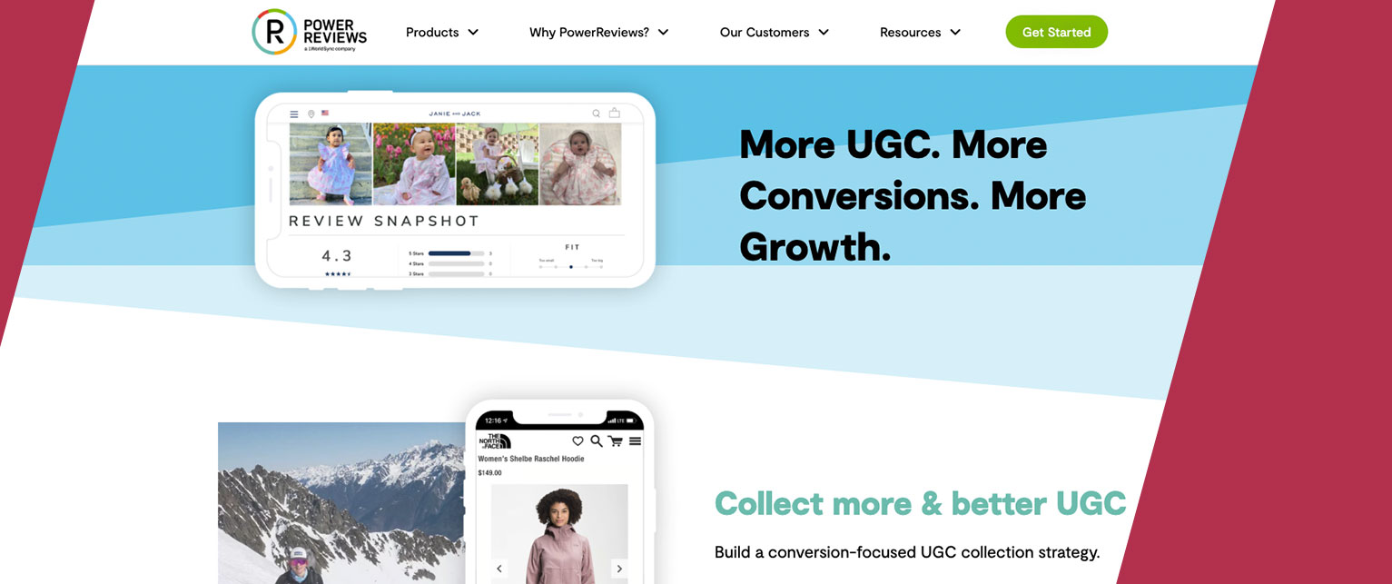 PowerReviews sampling and review campaigns fulfilment by McCorquodale, showcasing a variety of products for online reviews.